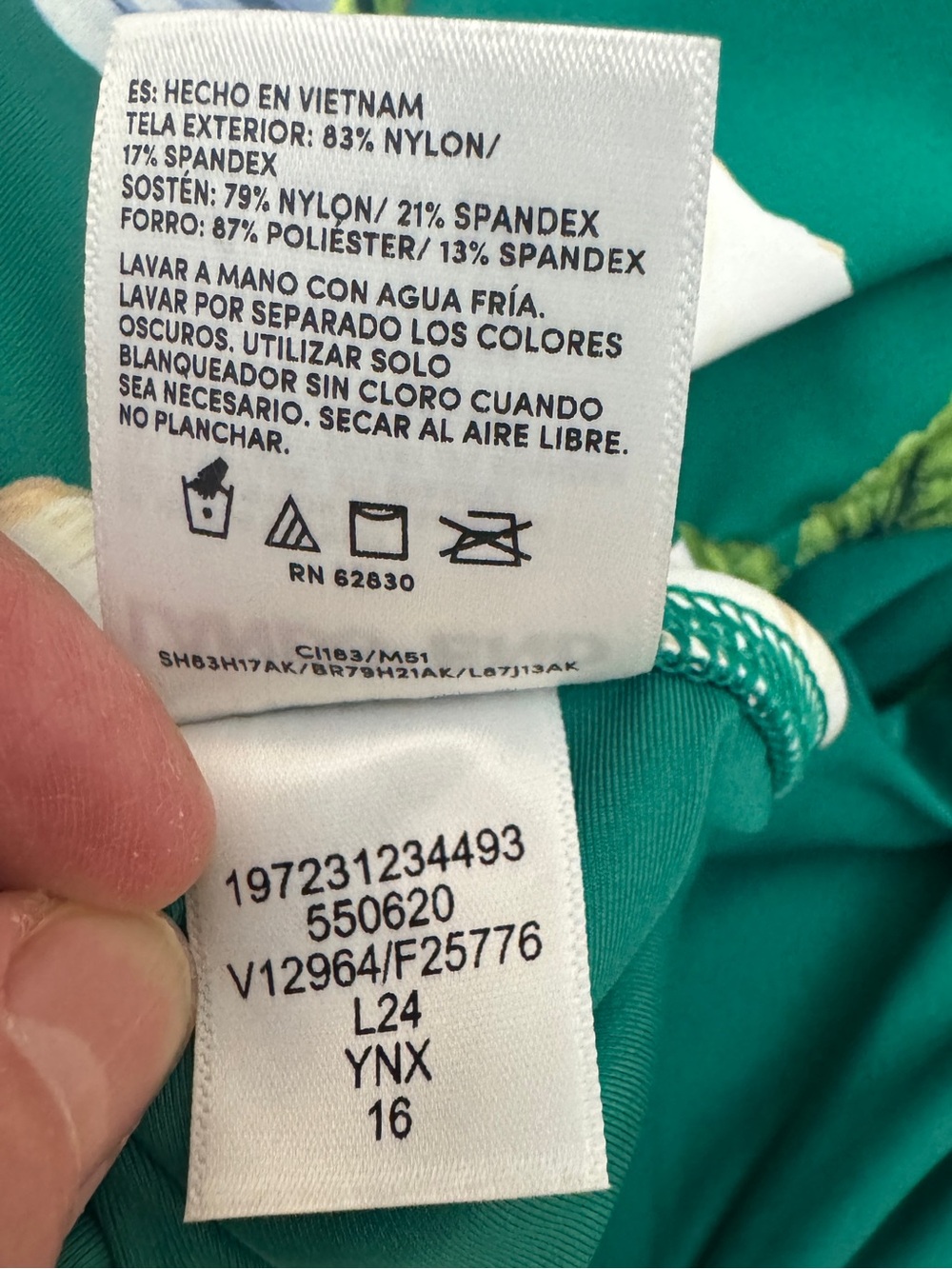NEW Lands' End Island Emerald Petunia Floral Monokini One Piece Swimsuit Sz 16 - Picture 11 of 12
